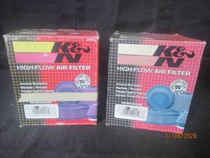 lot 318 image: 2 K&N HIGH FLOW AIR FILTERS E-0995 NEW IN BOX