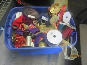 lot 323 image: TOTE OF ASSORTED RIBBON TOTE NOT INCLUDED