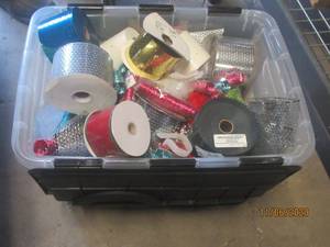 lot 324 image: TOTE OF ASSORTED RIBBON TOTE NOT INCLUDED