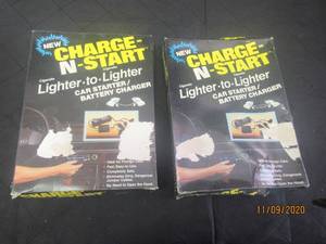 lot 334 image: TOTAL OF 2 NEW CHARGE- N -START&nbsp LIGHTER TO LIGHTER CAR STARTER BATTERY CHARGER&nbsp
