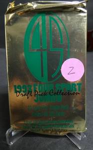 lot 105 image: Classic 1993 Four Sport Jumbo Wax Pack - 23 CARDS IN EACH PACK (COMPS $10-12PK)