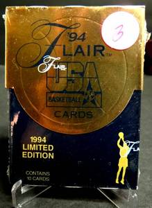 lot 3 image: 1994 Fleer Flair USA Basketball Factory Sealed pack of cards (1 pack COMPS - $8-$12)