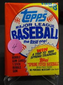 lot 4 image: 1988 Topps Baseball - Unopened Wax Pack  - RyanGlavine RCRose