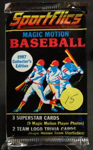 lot 15 image: 1987 Sportflics Magic Motion Collectors Edition Baseball Unopened Pack