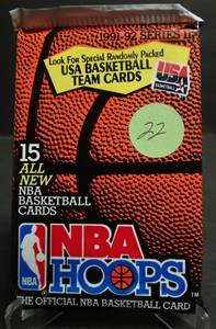 lot 22 image: 1992-93 Series 1 NBA Hoops Basketball cards - Unopened SEALED pack - Jordan