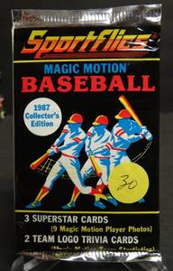 lot 30 image: 1987 Sportflics Magic Motion Collectors Edition Baseball Unopened Pack