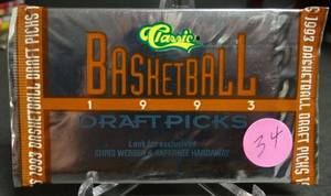 lot 34 image: 1993 Classic Draft Picks Basketball (1) SEALED PACK Possible Webber Hardaway RC
