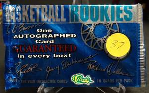 lot 37 image: 1995 Classic Basketball Rookies Factory Sealed Pack - LOOK FOR AUTOGRAPH CARDS