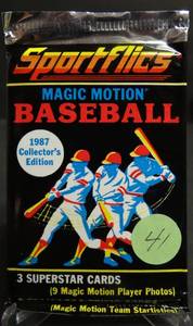 lot 41 image: 1987 Sportflics Magic Motion Collectors Edition Baseball Unopened Pack