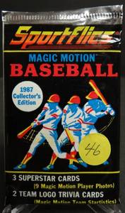 lot 46 image: 1987 Sportflics Magic Motion Collectors Edition Baseball Unopened Pack