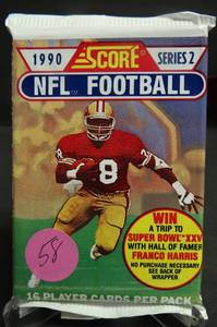 lot 58 image: 1991 Score Series 2 Football Cards   Brett Favre RC