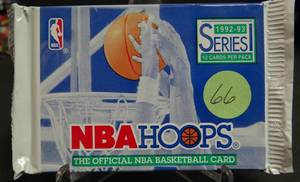 lot 66 image: 1992-93 Series 1 NBA Hoops Basketball cards - Unopened SEALED pack - Jordan
