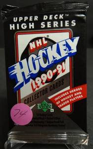 lot 74 image: 1990-91 UPPER DECK HOCKEY HIGH SERIES SEALED PACK - JAGR ROOKIE (12 CARDS)