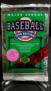 lot 75 image: Ken Griffey 1990 UPPER DECK BASEBALL WAX PACK UNSEARCHED FROM SEALED CASE MANY ROOKIES STARS