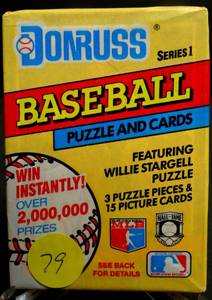 lot 79 image: Vintage 1991 Donruss Series 1 Baseball Cards Wax Pack sealed -15 Cards Per Pack