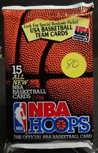 lot 80 image: 1991-92 Basketball NBA Hoops Series 2 Pack Sealed MICHAEL JORDAN PSA10