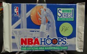 lot 84 image: 1992-93 Series 1 NBA Hoops Basketball cards - Unopened SEALED pack - Jordan