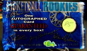 lot 85 image: 1995 Classic Basketball Rookies Factory Sealed Pack - LOOK FOR AUTOGRAPH CARDS