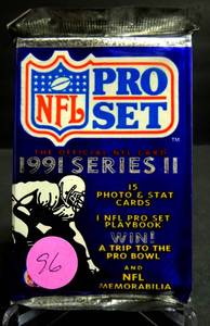 lot 96 image: 1991 Series 2 NFL Pro Set Football Cards Unopened Pack - FAVRE ROOKIE