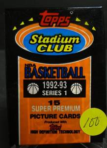 lot 100 image: BEAM TEAM 92-93 Series 2 Stadium Club Basketball SEALED PACK Shaq or Jordan Beam Team  (COMPS $9-$20PK)
