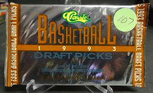 lot 107 image: 1993 Classic Draft Picks Basketball (1) SEALED PACK Possible Webber Hardaway RC