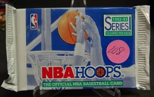 lot 108 image: 1992-93 Series 1 NBA Hoops Basketball cards - Unopened SEALED pack - Jordan
