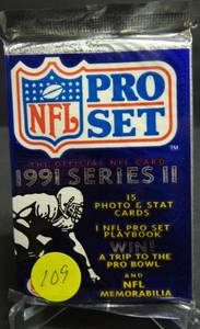 lot 109 image: 1991 Series 2 NFL Pro Set Football Cards Unopened Pack - FAVRE ROOKIE