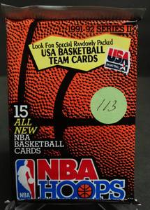 lot 113 image: 1991-92 Basketball NBA Hoops Series 2 Pack Sealed MICHAEL JORDAN PSA10
