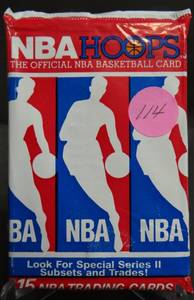 lot 114 image: WOW 1989 NBA Hoops Unopened Wax Pack Chance for Mint Jordan Bulls (15 cards)