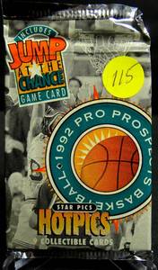 lot 115 image: 1992 STAR PICS HOT PICS PRO PROSPECTS BASKETBALL FOIL PACK
