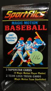 lot 116 image: 1987 Sportflics Magic Motion Collectors Edition Baseball Unopened Pack