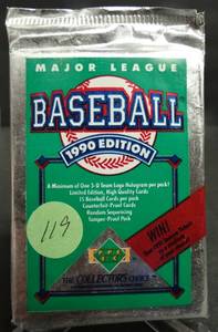 lot 119 image: Ken Griffey 1990 UPPER DECK BASEBALL WAX PACK UNSEARCHED FROM SEALED CASE MANY ROOKIES STARS