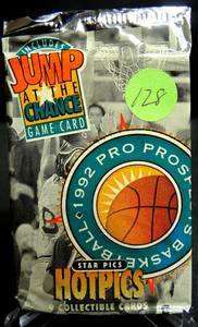 lot 128 image: 1992 STAR PICS HOT PICS PRO PROSPECTS BASKETBALL FOIL PACK