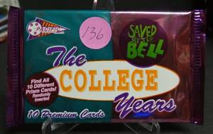 lot 136 image: Saved By The Bell College Years Vintage Trading Cards ONE Pack 1994