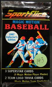 lot 143 image: 1987 Sportflics Magic Motion Collectors Edition Baseball Unopened Pack