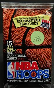 lot 146 image: 1991-92 Basketball NBA Hoops Series 2 Pack Sealed MICHAEL JORDAN PSA10