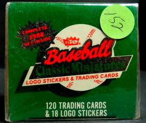 lot 152 image: 1988 Fleer Baseball Classic Minatures Logo Stickers And Trading Cards - COMPLETE AND SEALED