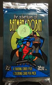 lot 158 image: BATMAN and ROBIN 1995 Skybox Trading Card Pack DC Comics
