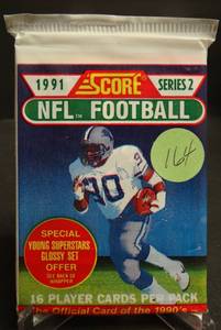 lot 164 image: 1991 Score Series 2 Football Cards   Brett Favre RC
