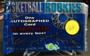 lot 169 image: 1995 Classic Basketball Rookies Factory Sealed Pack - LOOK FOR AUTOGRAPH CARDS