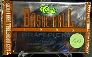lot 170 image: 1993 Classic Draft Picks Basketball (1) SEALED PACK Possible Webber Hardaway RC