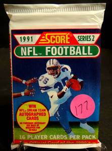 lot 177 image: 1991 Score Series 2 Football Cards   Brett Favre RC
