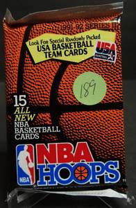 lot 189 image: 1991-92 Basketball NBA Hoops Series 2 Pack Sealed MICHAEL JORDAN PSA10