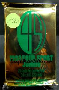 lot 190 image: Classic 1993 Four Sport Jumbo Wax Pack - 23 CARDS IN EACH PACK (COMPS $10-12PK)