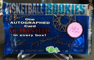 lot 192 image: 1995 Classic Basketball Rookies Factory Sealed Pack - LOOK FOR AUTOGRAPH CARDS