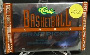 lot 202 image: 1993 Classic Draft Picks Basketball (1) SEALED PACK Possible Webber Hardaway RC