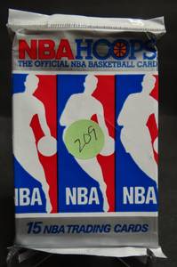 lot 209 image: WOW 1989 NBA Hoops Unopened Wax Pack Chance for Mint Jordan Bulls (15 cards)