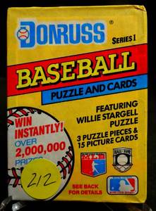 lot 212 image: Vintage 1991 Donruss Series 1 Baseball Cards Wax Pack sealed -15 Cards Per Pack