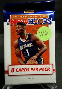 lot 216 image: DONT MISS - HARD TO FIND 2019-20 Panini NBA Hoops Basketball Hobby Pack From A Sealed Box (ZionMorant) ($18-28PK)