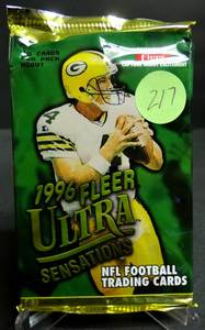 lot 217 image: 1996 Fleer Ultra Sensations NFL Football Pack Factory Sealed